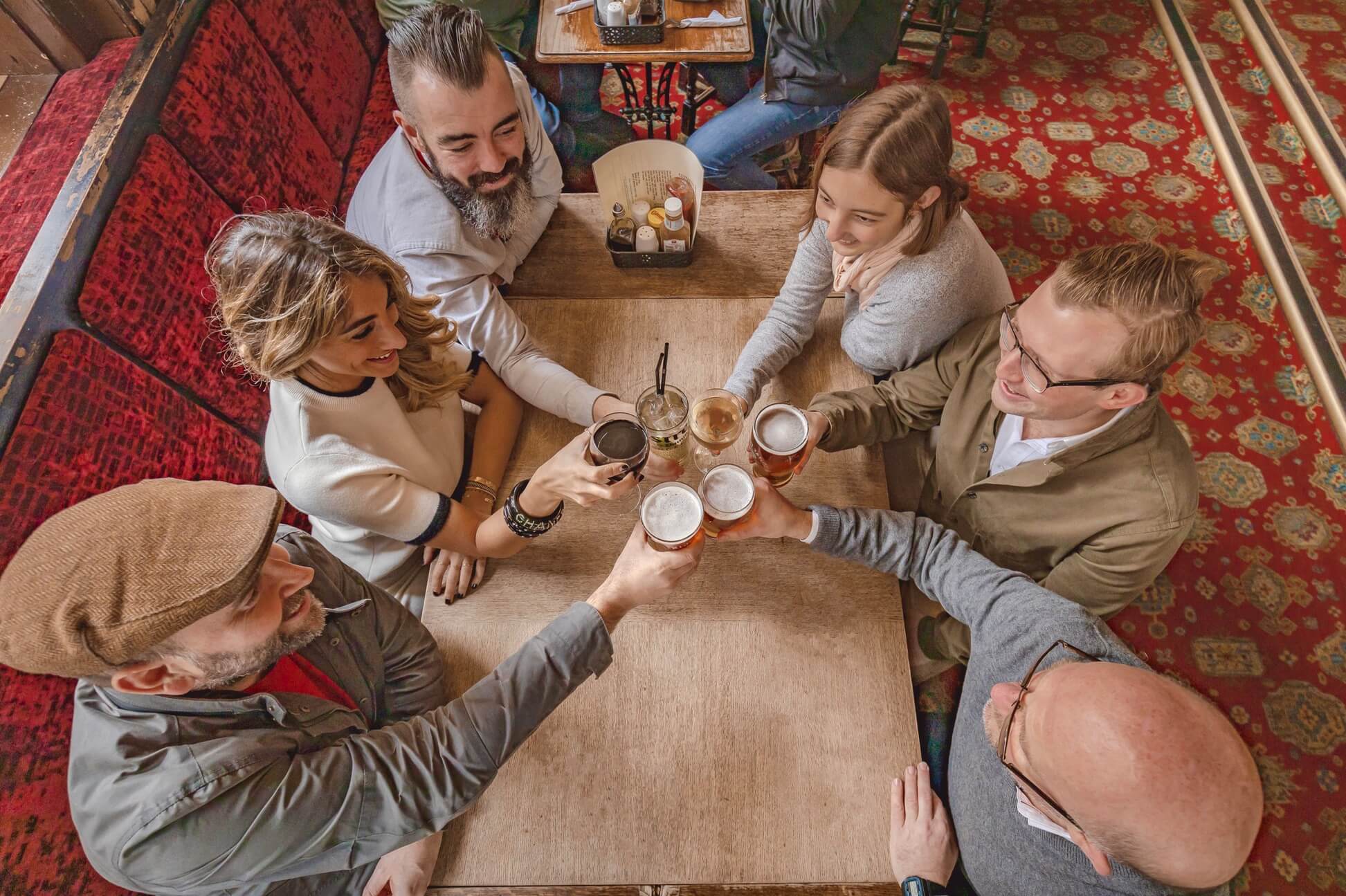 Cheers at a London Pub